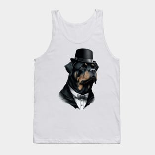 Rottweiler Funny Top Hat Tank Top